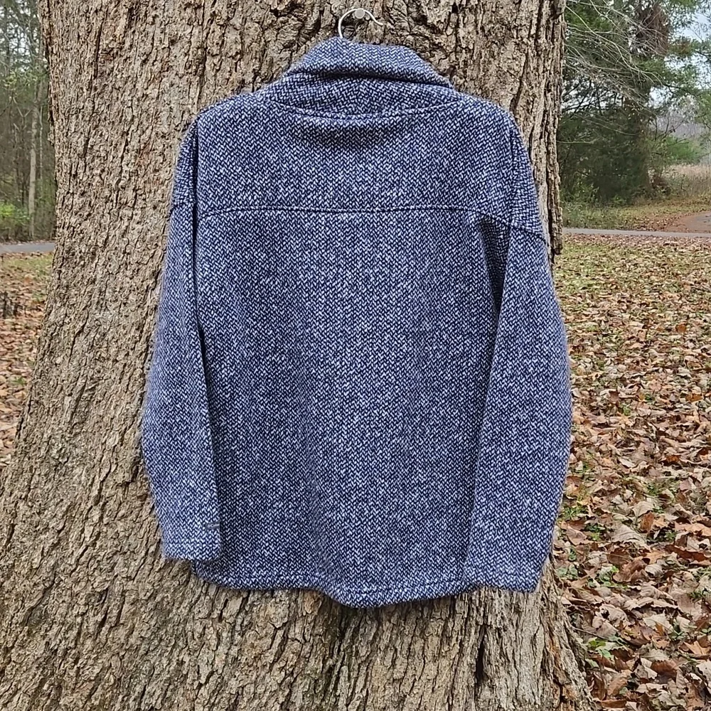 COLUMBIA. Ladies Heathered Blue Cowl Neck Pullover Sweater. Size S. Like New! - Picture 3 of 9